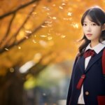 紅葉と女子高生