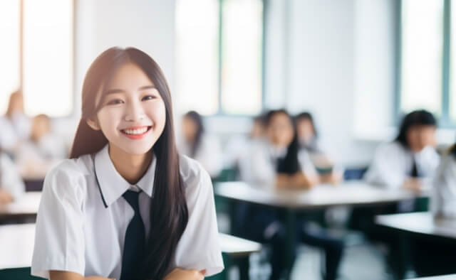 教室　女子中学生
